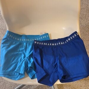 Under Armour Women's Compression Short Light and Dark Blue Boxer Briefs - 2 Pack